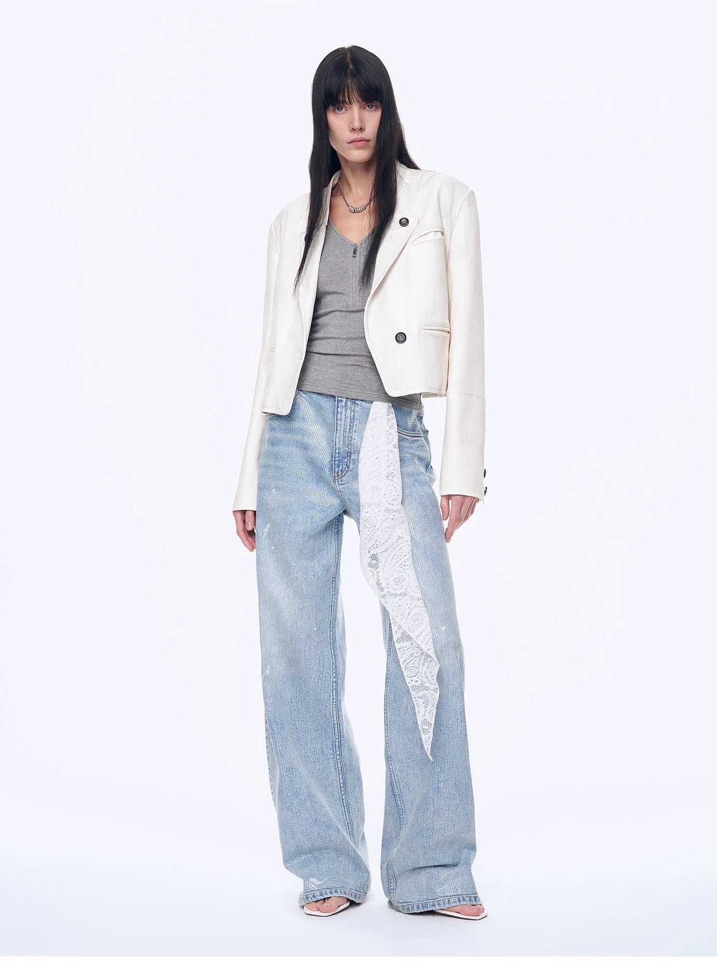 Distressed Dirty-Dyed Tencel Cotton Jeans – Vintage Glam Streetwear