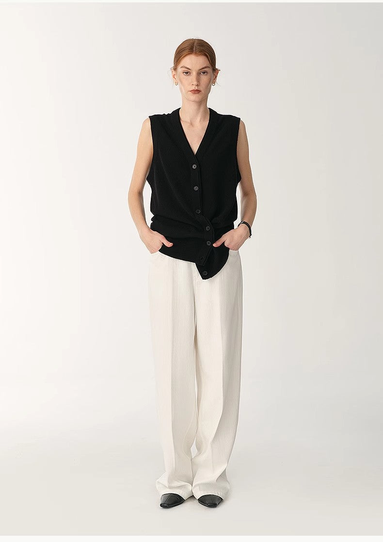 Customized Cotton Fabric Skin-Friendly Washed Drape Versatile Wide-Leg Jeans