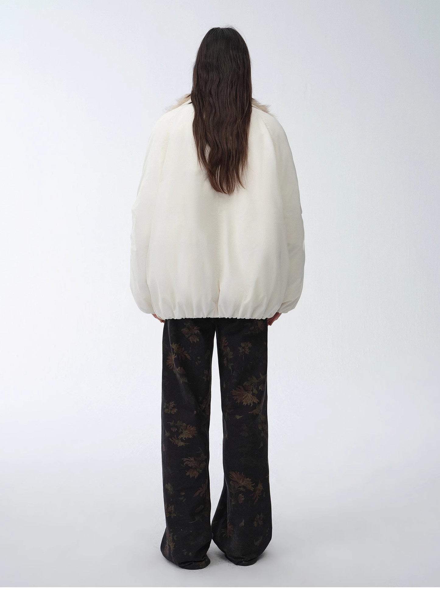 Fireladyfur Women's Mid-Length Two-Tone Fox Fur Down Jacket