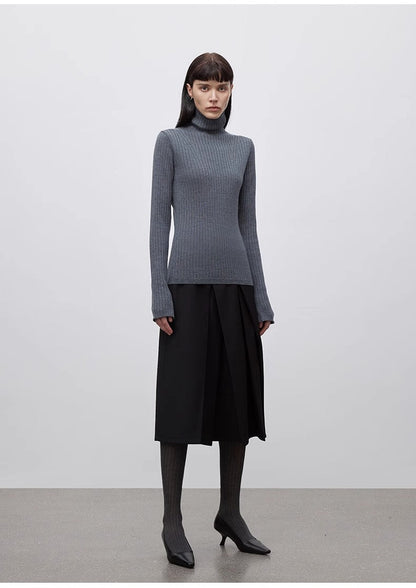 Machine Washable Wool Pile Collar Turtleneck