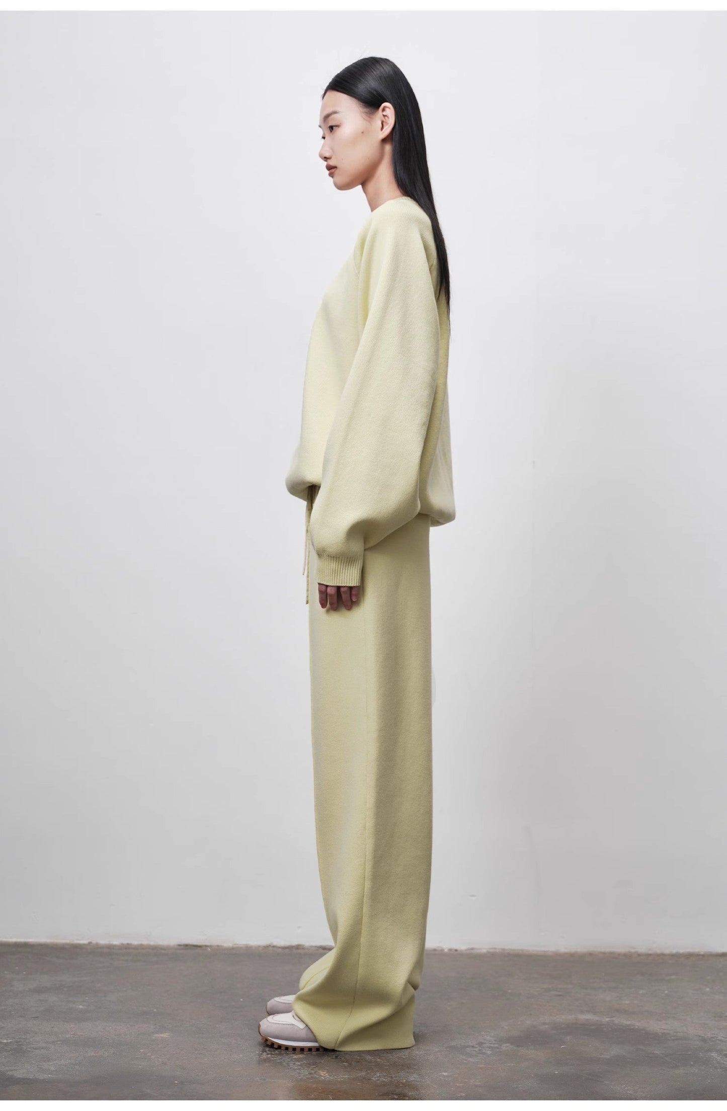 Winter Morning Sunshine Knit Pants – Wool Blend Slim Straight Fit