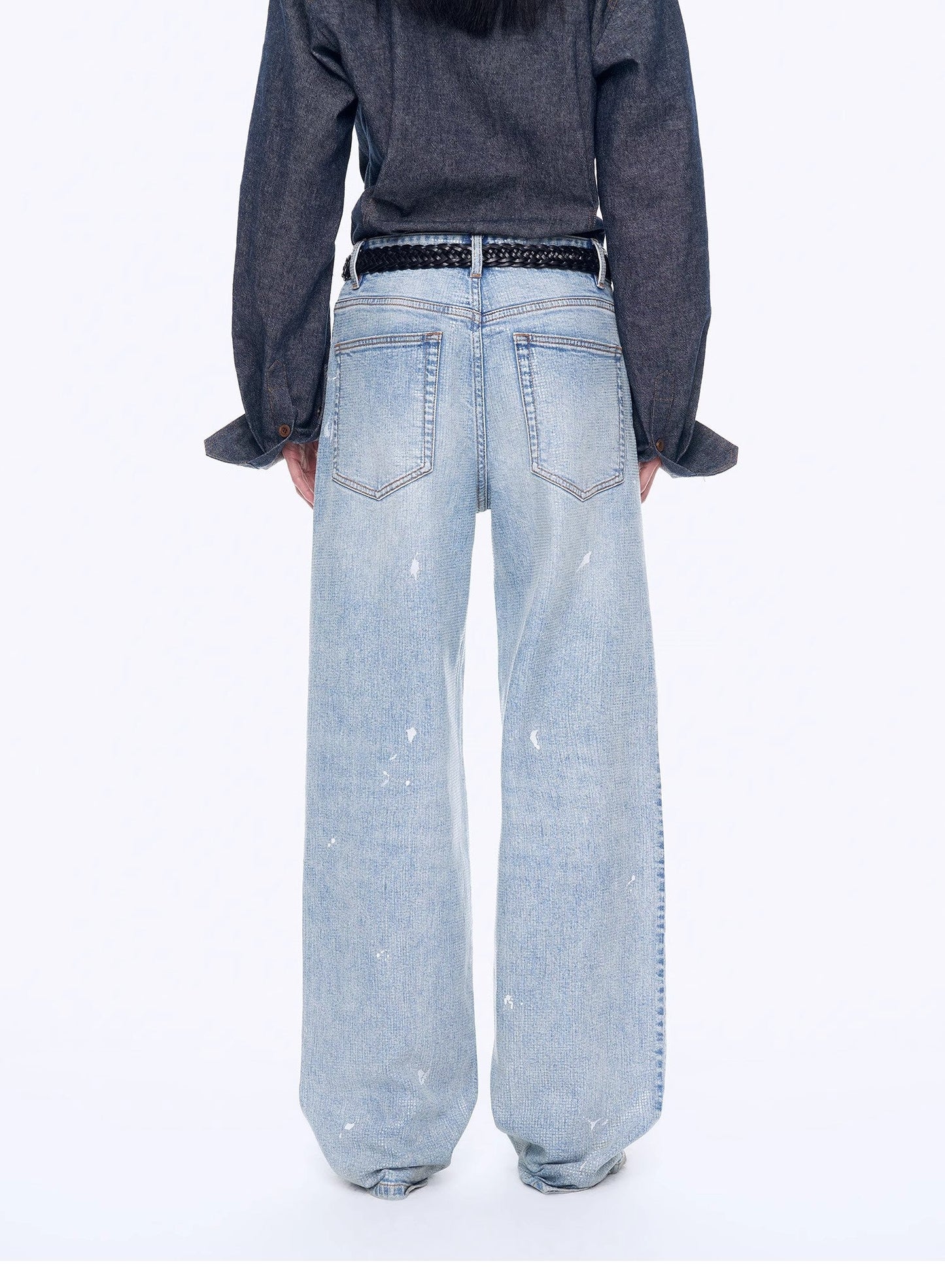 Distressed Dirty-Dyed Tencel Cotton Jeans – Vintage Glam Streetwear