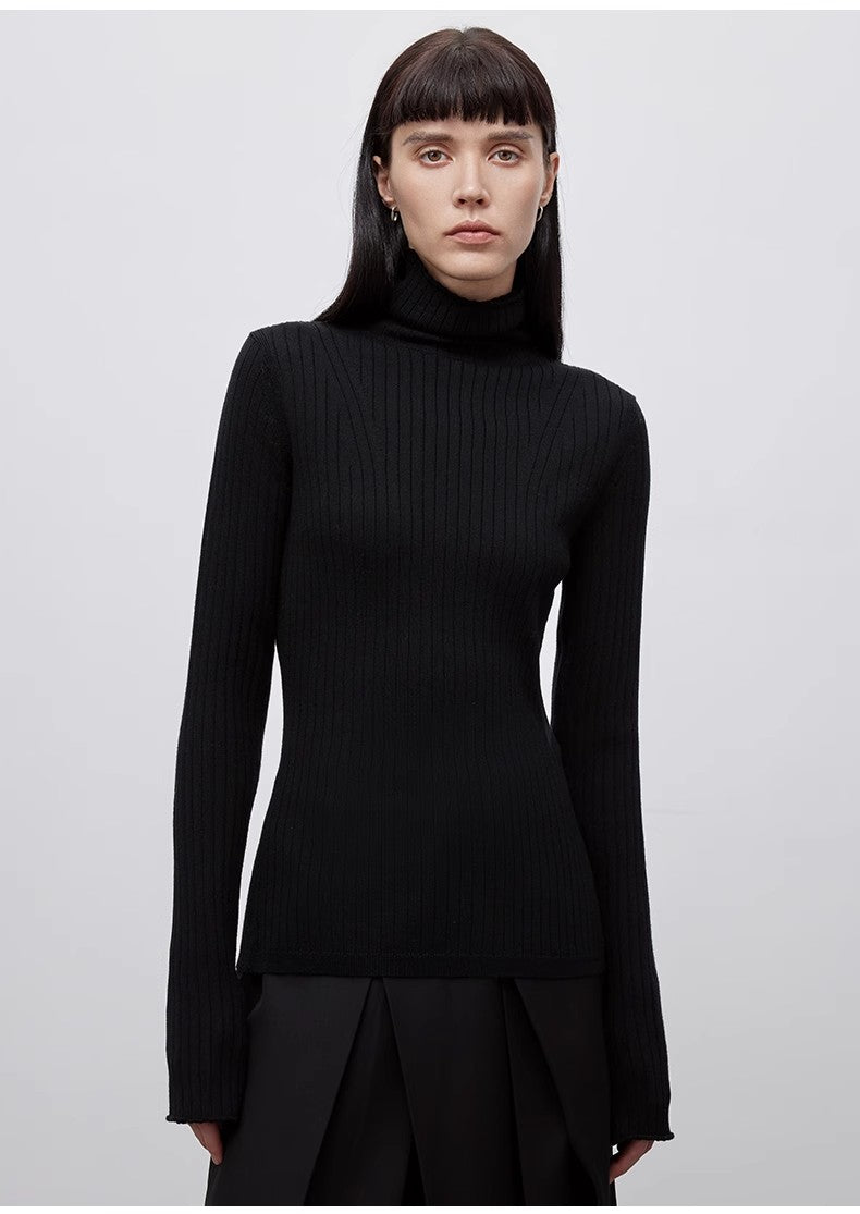 Machine Washable Wool Pile Collar Turtleneck