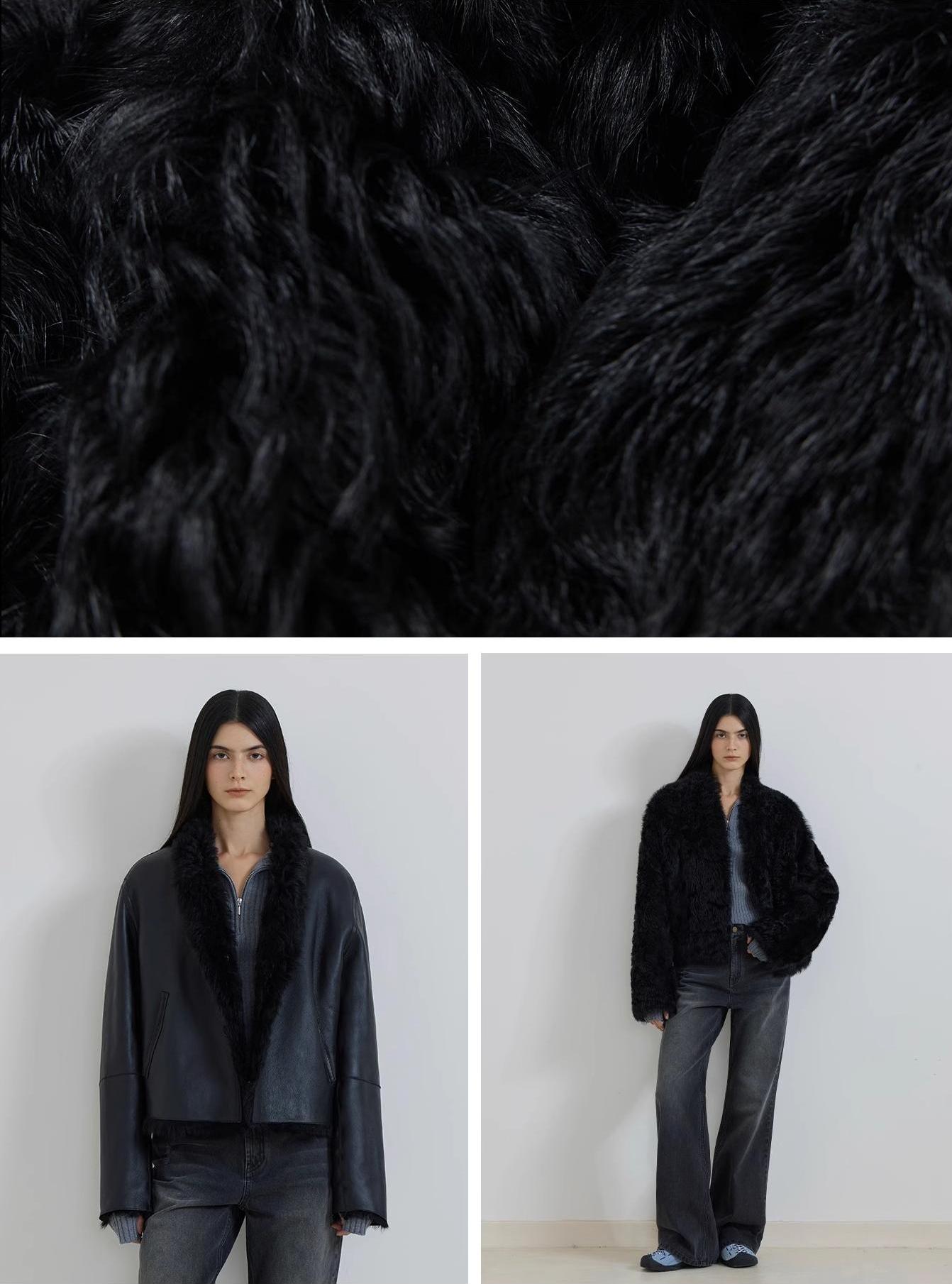 Fireladyfur Women's Reversible Standing Collar Tuscan Sheepskin Coat