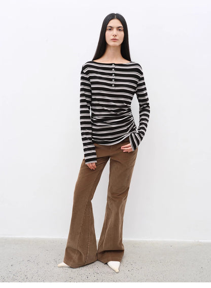 Road to Extraordinary Retro Corduroy Flared Trousers