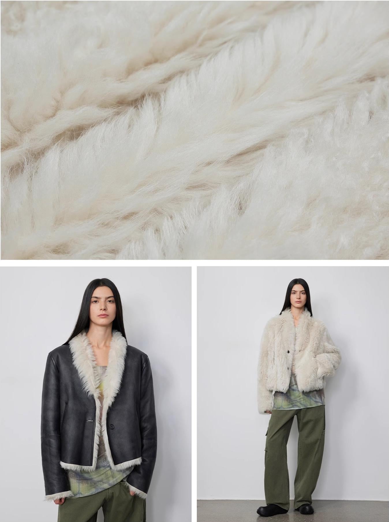 Fireladyfur Women's Reversible Standing Collar Tuscan Sheepskin Coat