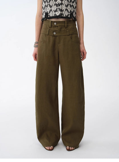 Weiss Love Letter Linen Scimitar Pants