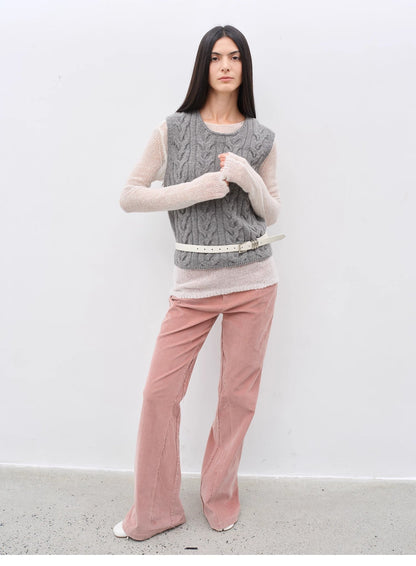 Road to Extraordinary Retro Corduroy Flared Trousers