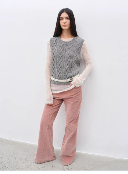 Road to Extraordinary Retro Corduroy Flared Trousers