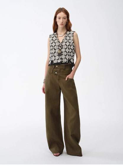Weiss Love Letter Linen Scimitar Pants