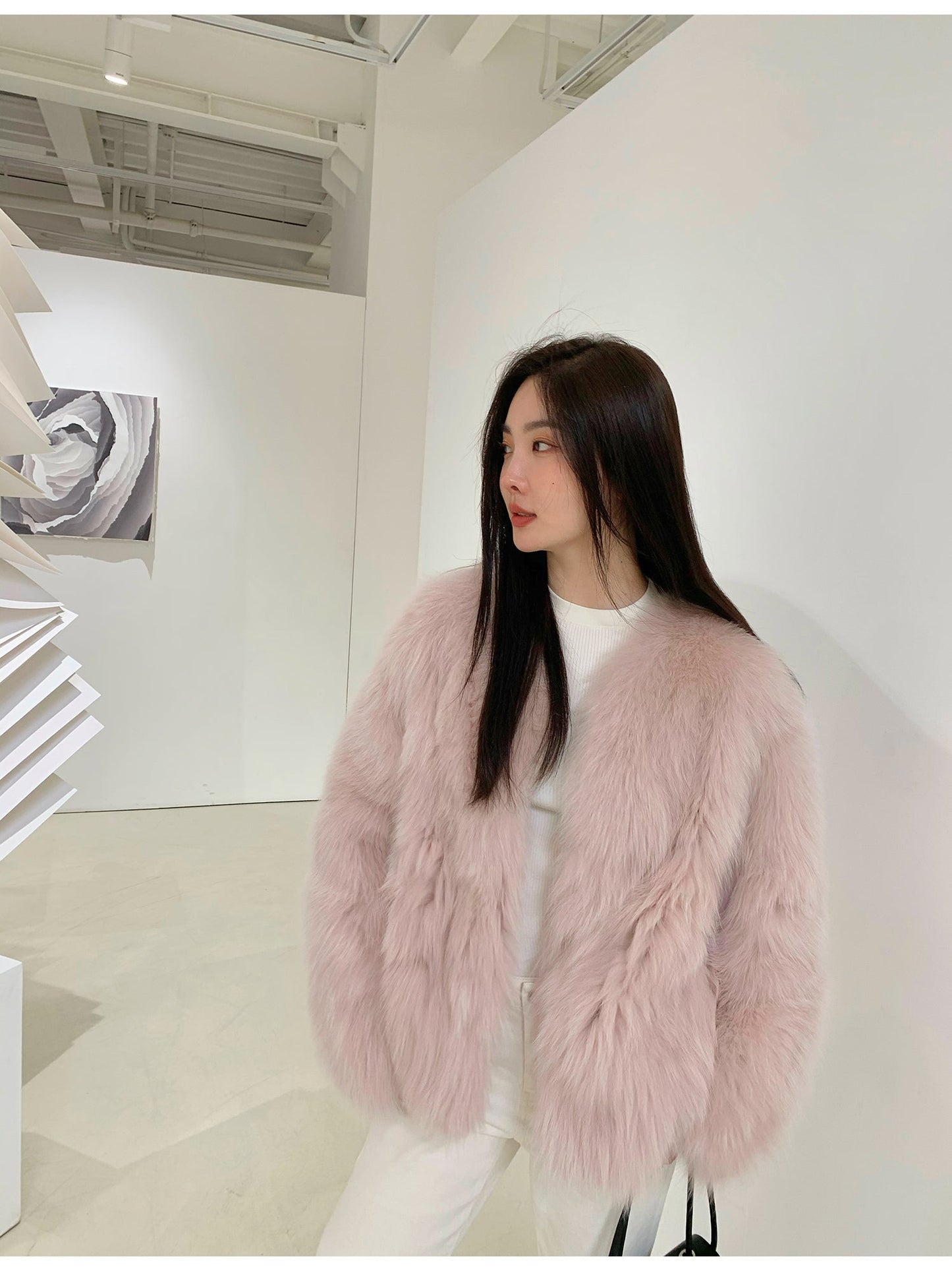 Fireladyfur Women's Finland Saga Fox Fur Fashion Cardigan