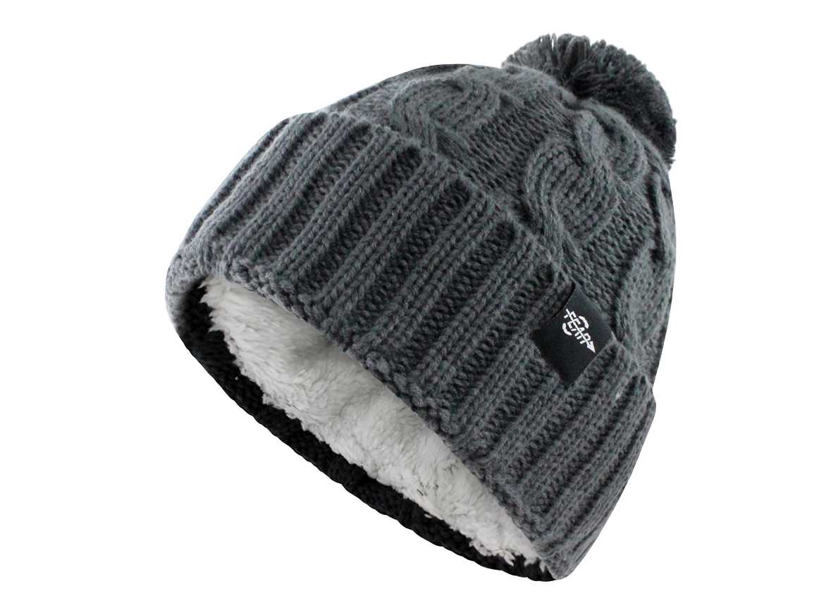 Warmest Plush Insulated Cuff Knit Pom Women Winter Beanie