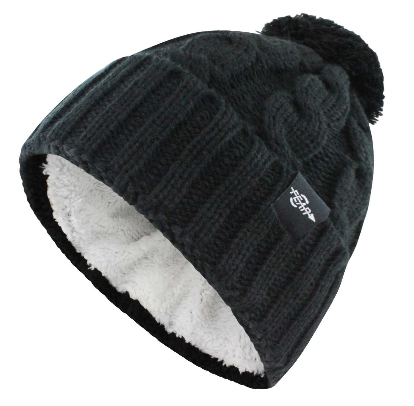 Warmest Plush Insulated Cuff Knit Pom Women Winter Beanie