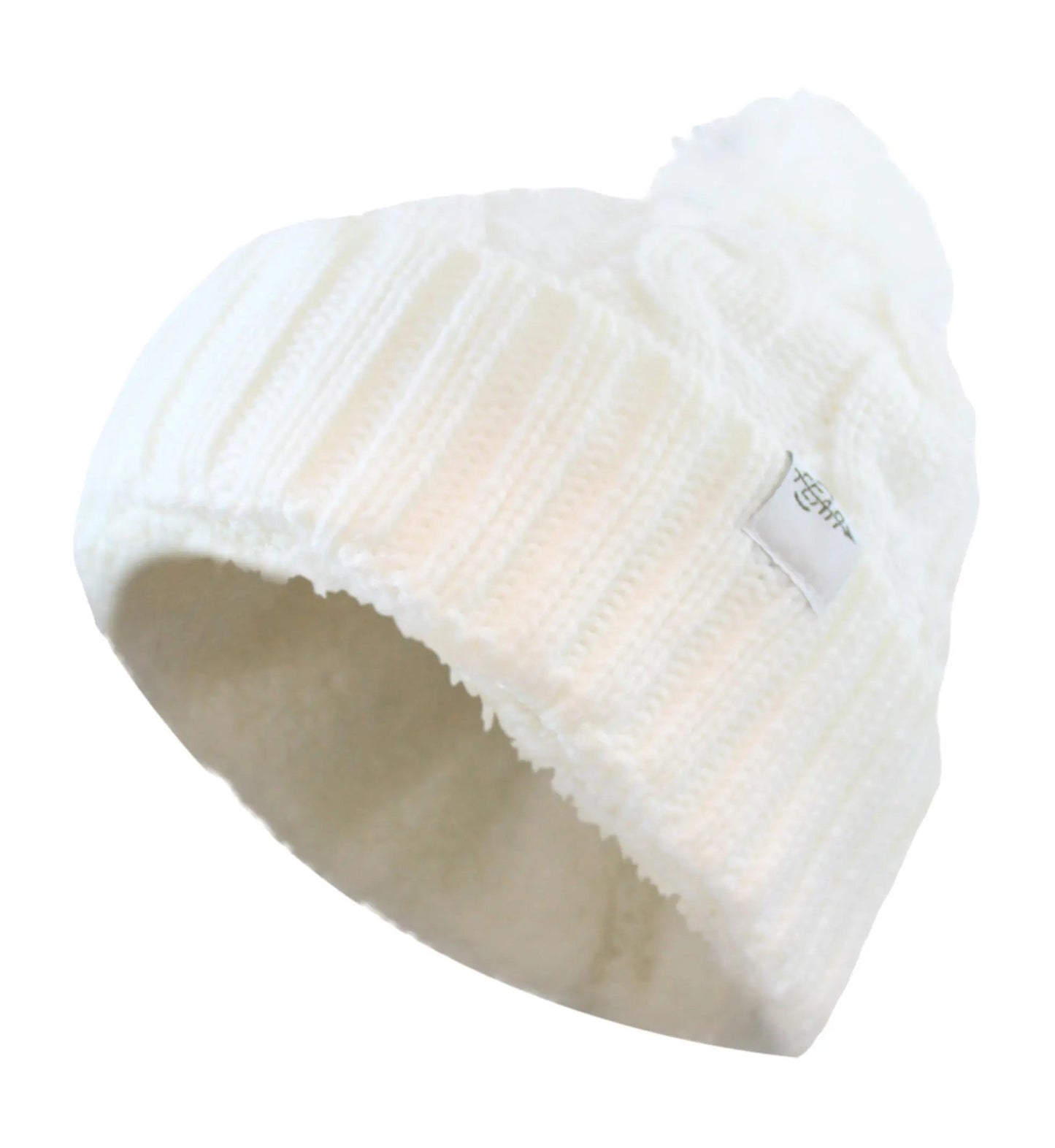Warmest Plush Insulated Cuff Knit Pom Women Winter Beanie