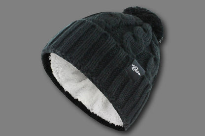 Warmest Plush Insulated Cuff Knit Pom Women Winter Beanie
