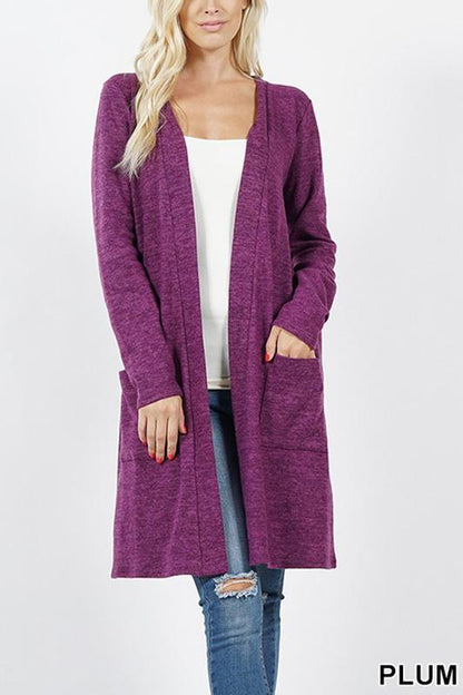 Brushed Pocket Cardigan – Cozy Everyday Layering