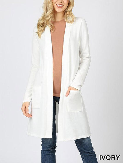 Brushed Pocket Cardigan – Cozy Everyday Layering