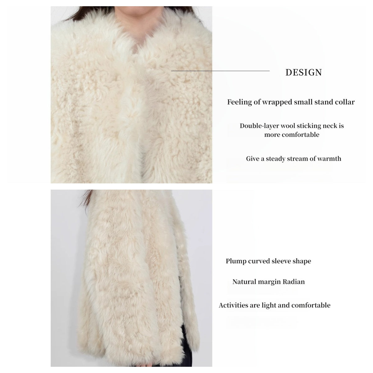 Sea of Love Accompaniment Casual Stand-Up Collar Tuscan Sheepskin