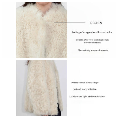 Sea of Love Accompaniment Casual Stand-Up Collar Tuscan Sheepskin