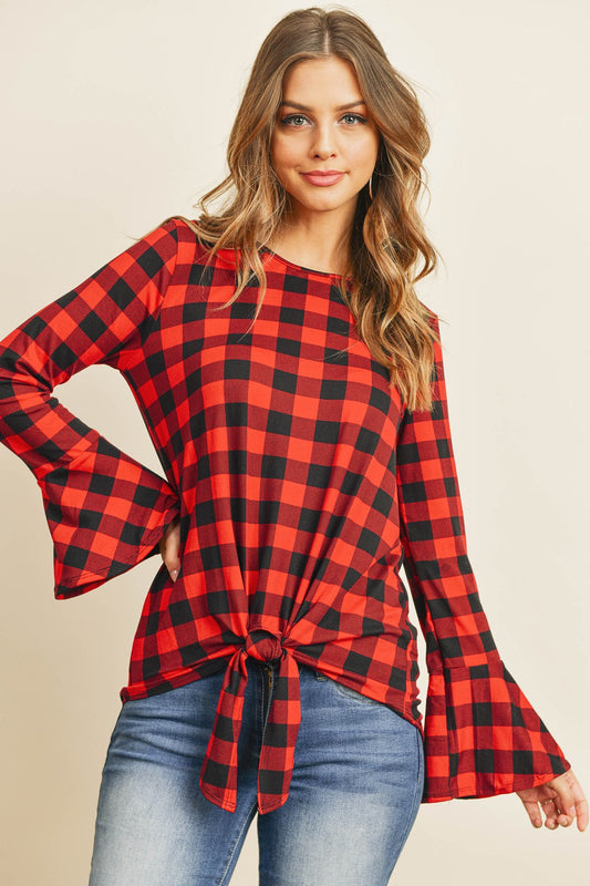Bell Sleeve Front Tie Blouse – Effortlessly Feminine