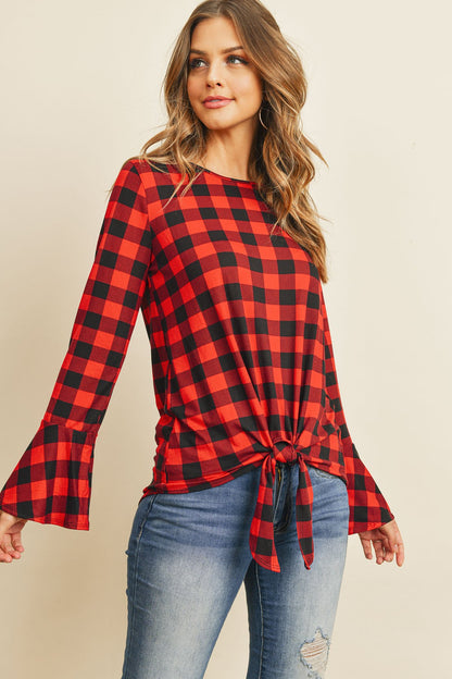 Bell Sleeve Front Tie Blouse – Effortlessly Feminine