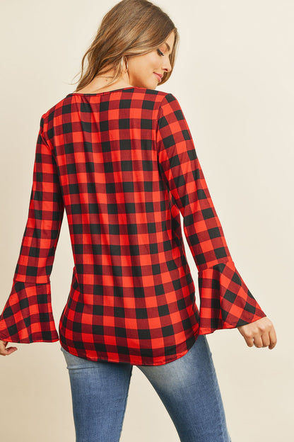 Bell Sleeve Front Tie Blouse – Effortlessly Feminine