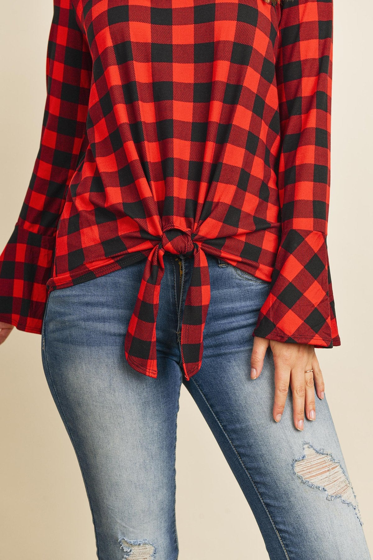 Bell Sleeve Front Tie Blouse – Effortlessly Feminine