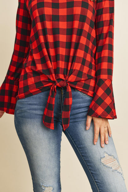 Bell Sleeve Front Tie Blouse – Effortlessly Feminine