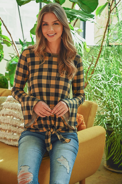 Bell Sleeve Front Tie Blouse – Effortlessly Feminine