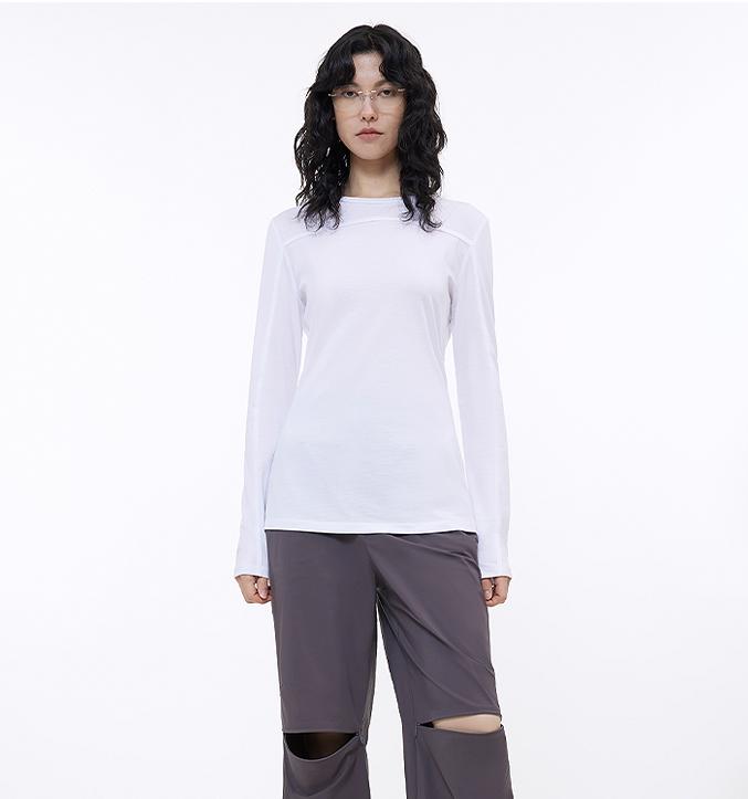 Deconstructed Slim-Fit Long Sleeve T-Shirt