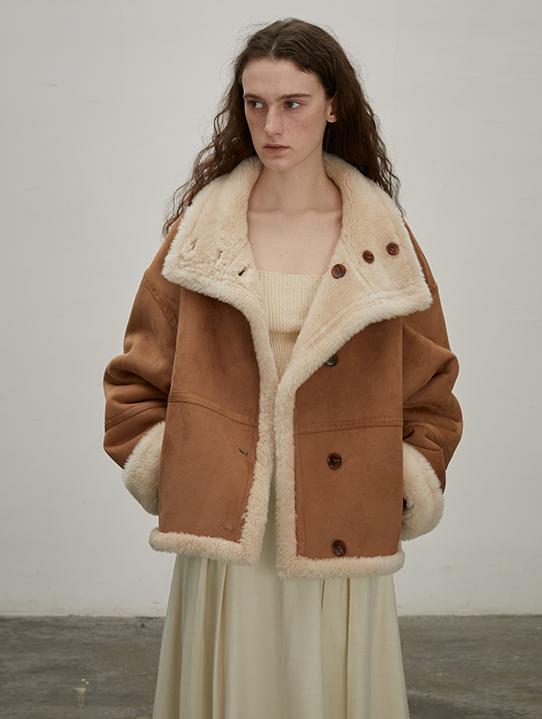 Fireladyfur Reversible Motorcycle Jacket – Wool & Suede Shearling