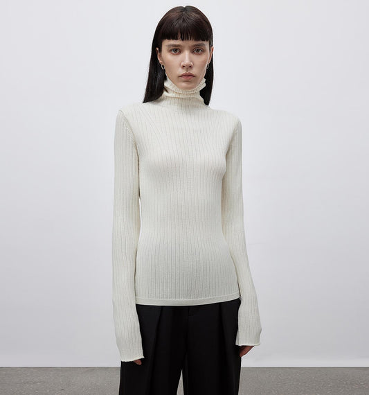 Machine Washable Wool Pile Collar Turtleneck