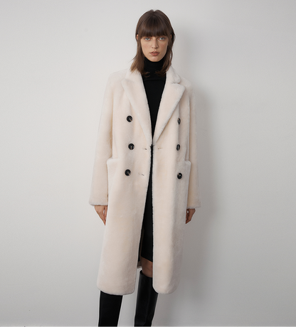 Merino Sheepskin Mid-Length Coat – Timeless Winter Elegance
