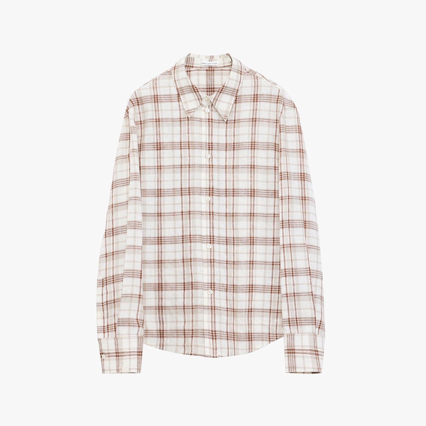 Plaid Sketch Vintage Linen Two-Piece Set – Retro Check Shirt & Skirt