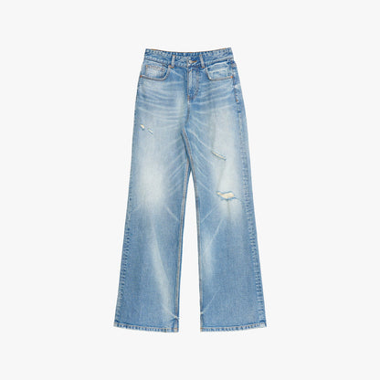 Handmade Whisker Flared Jeans – Spring Blue Wash