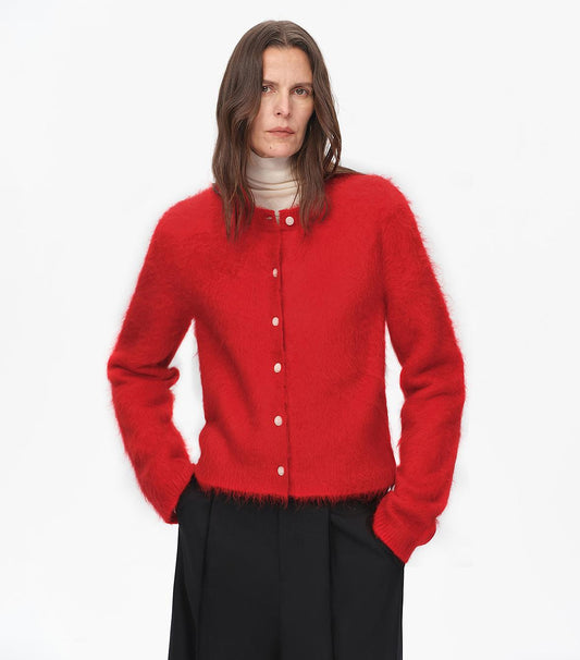 Albaca Alpaca Brushed Round Neck Cardigan