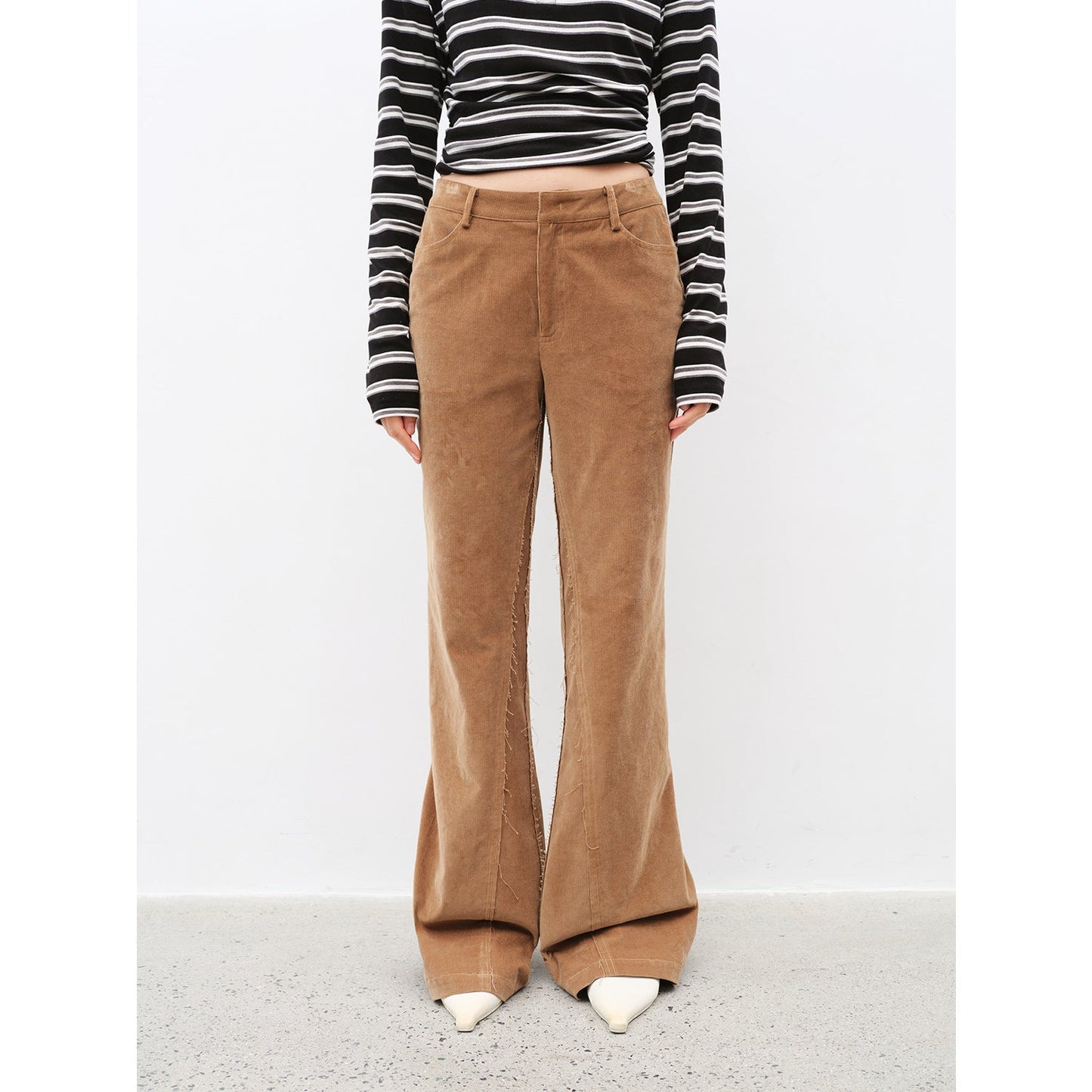 Road to Extraordinary Retro Corduroy Flared Trousers