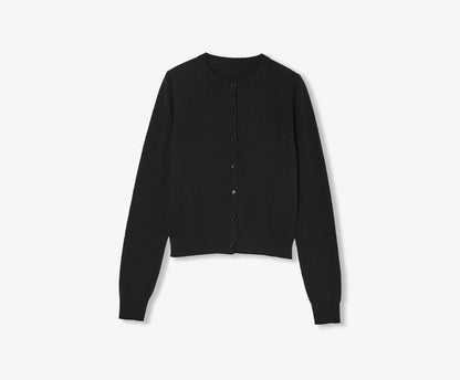 Multi-Color Wool Cotton Knit Cardigan & Base Layer Top