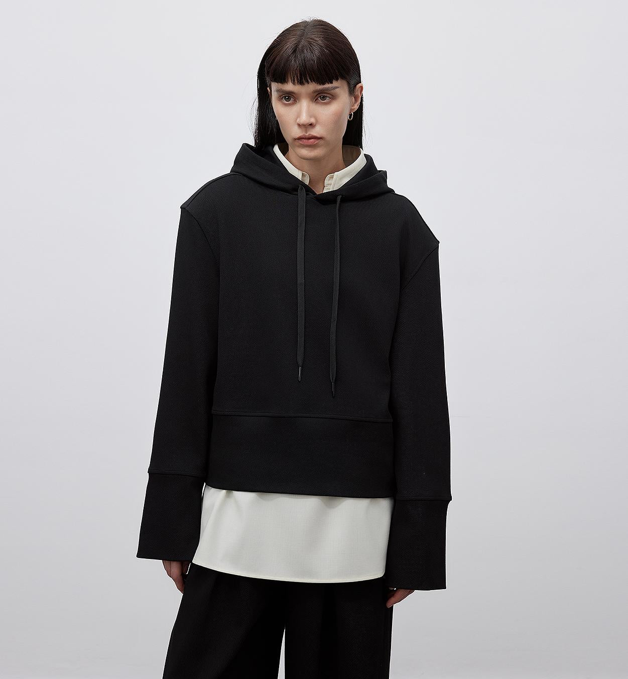 Autumn Winter Sports Set – Minimalist Hooded Sweatshirt & Straight-Leg Pants