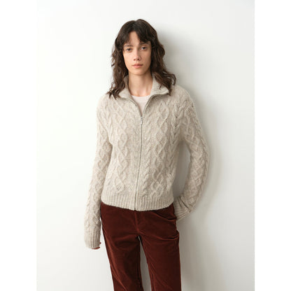 Vintage Mohair Wool Zipper Cardigan