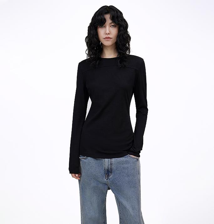 Deconstructed Slim-Fit Long Sleeve T-Shirt