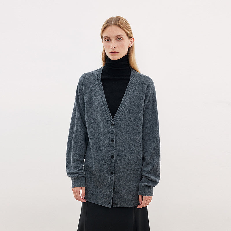 Australian Merino Wool V-Neck Cardigan