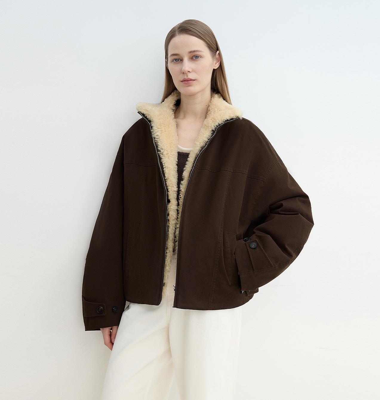 Detachable Shearling Collar Down Parka – Casual Chic Winter Warmth