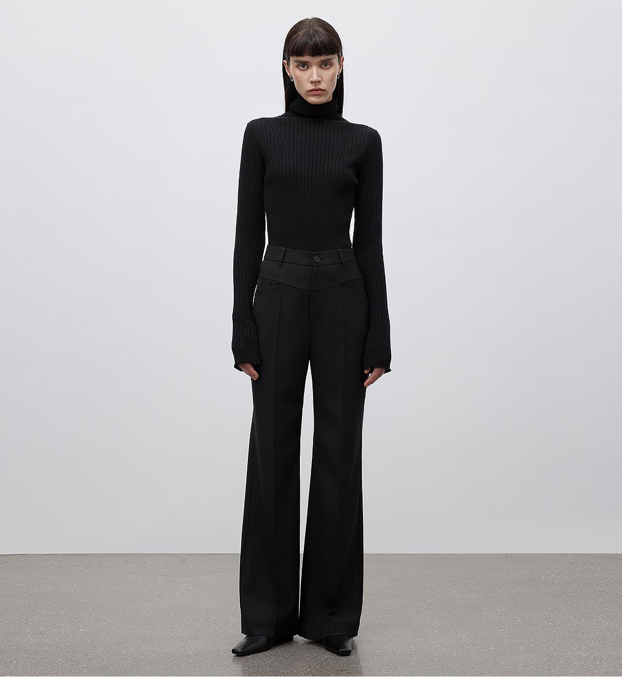 Machine Washable Wool Pile Collar Turtleneck