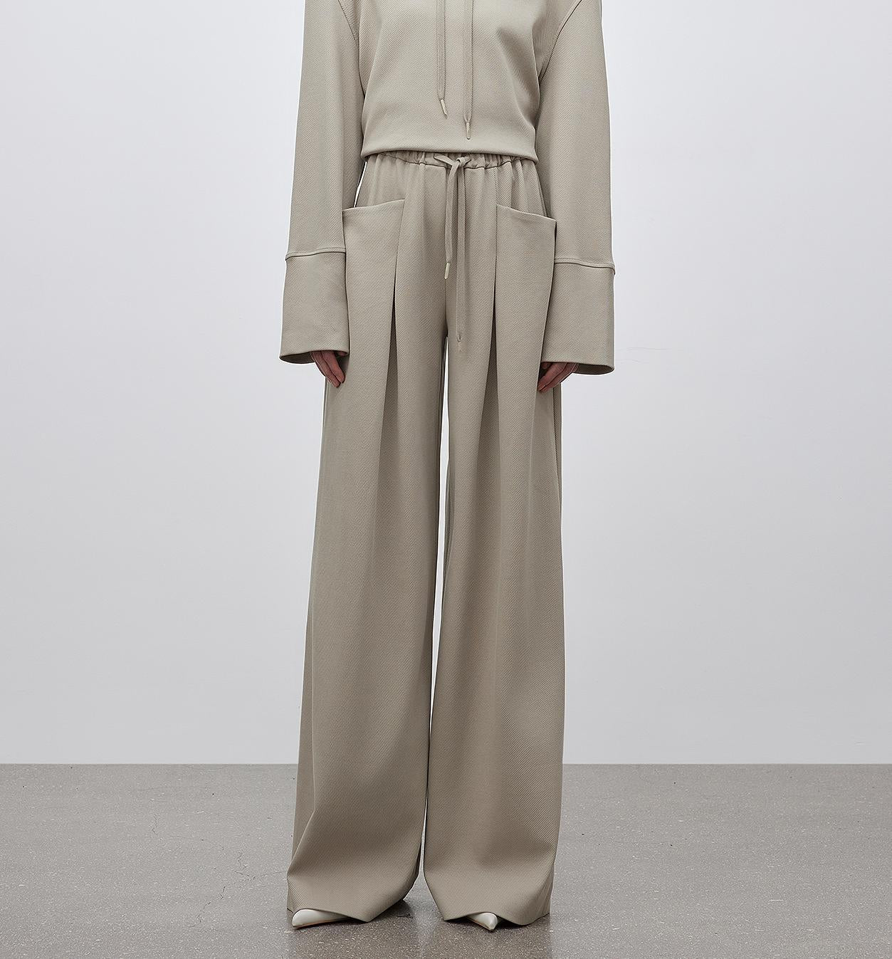 Autumn Winter Sports Set – Minimalist Hooded Sweatshirt & Straight-Leg Pants