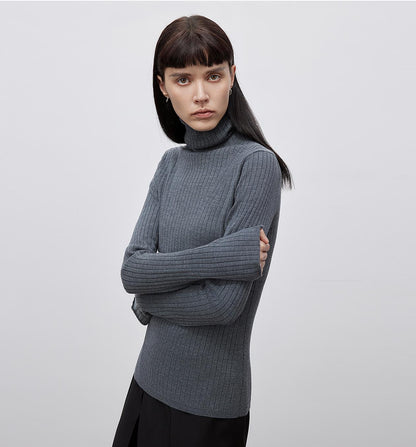 Machine Washable Wool Pile Collar Turtleneck