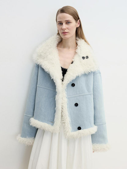 Fireladyfur Reversible Motorcycle Jacket – Wool & Suede Shearling