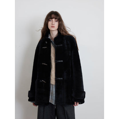 Fireladyfur Long Sheepskin Jacket With Stand Collar