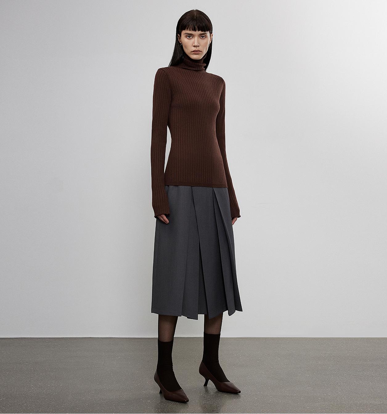 Machine Washable Wool Pile Collar Turtleneck