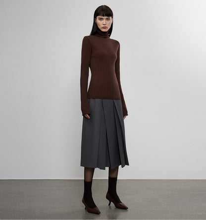 Machine Washable Wool Pile Collar Turtleneck